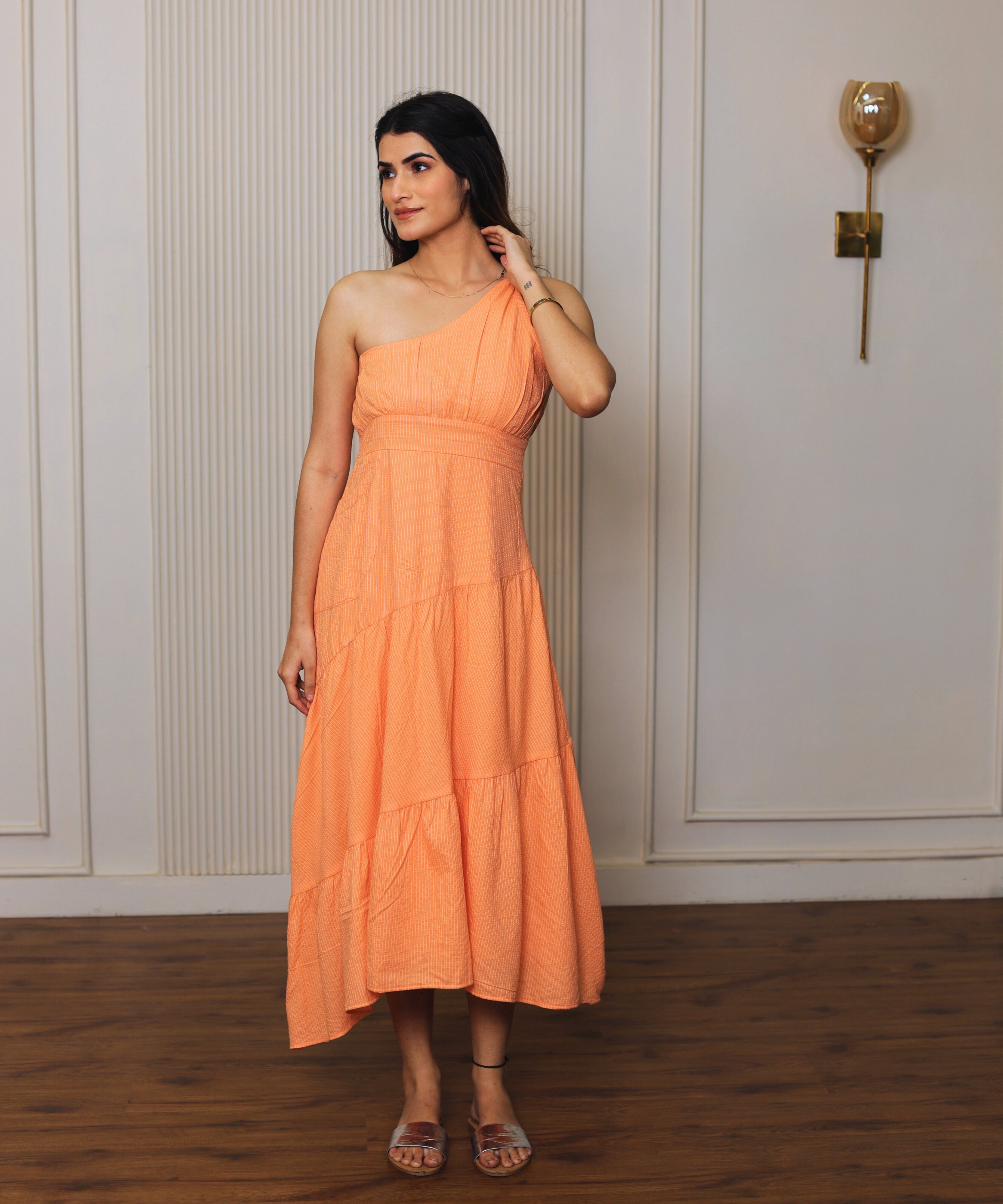 Nancy Peach Cotton Dress