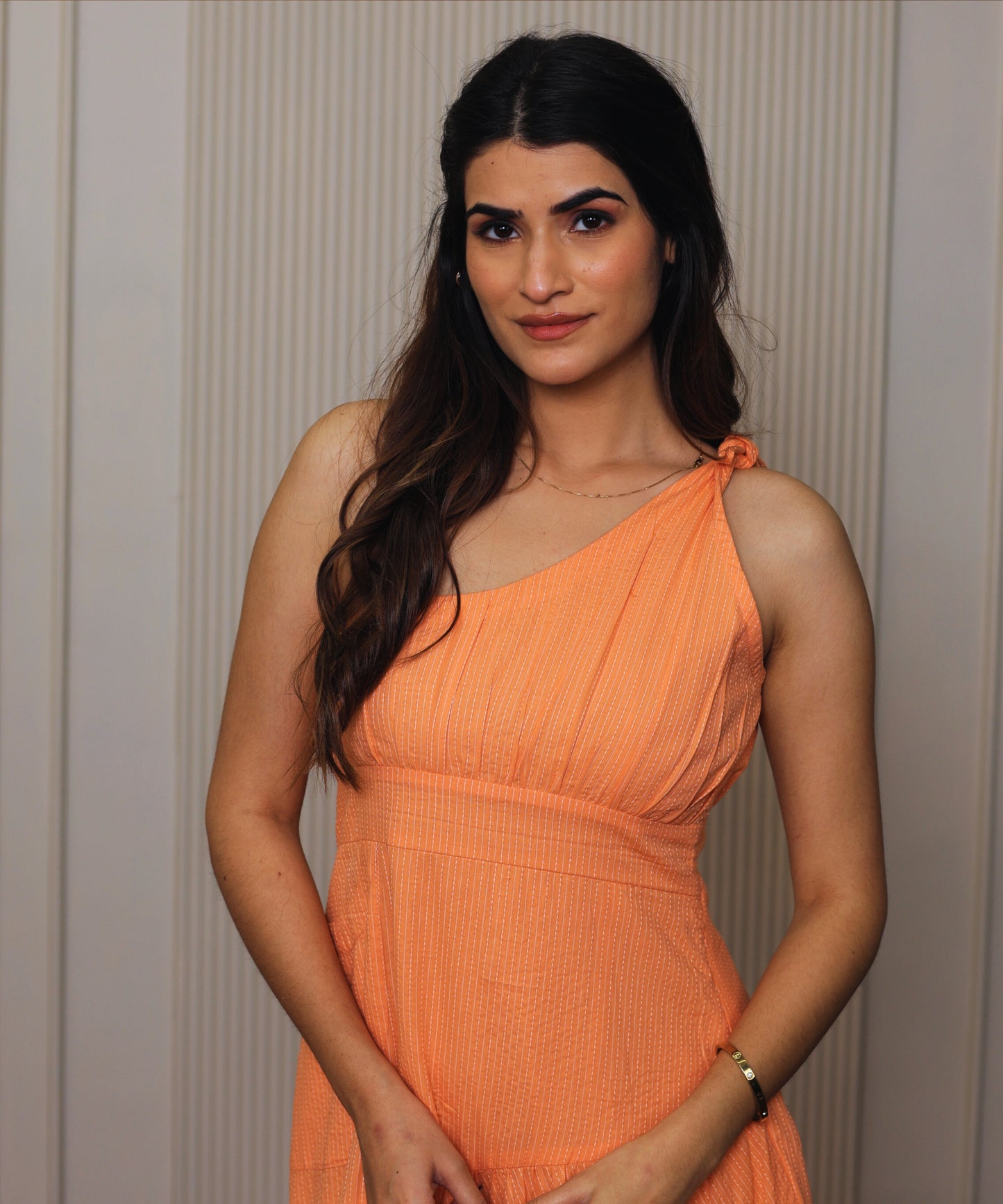 Nancy Peach Cotton Dress