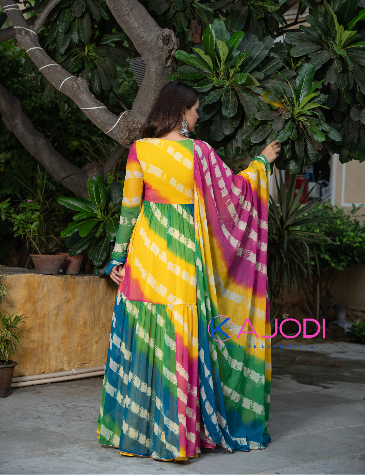 Rangoli Chiffon Long Dress