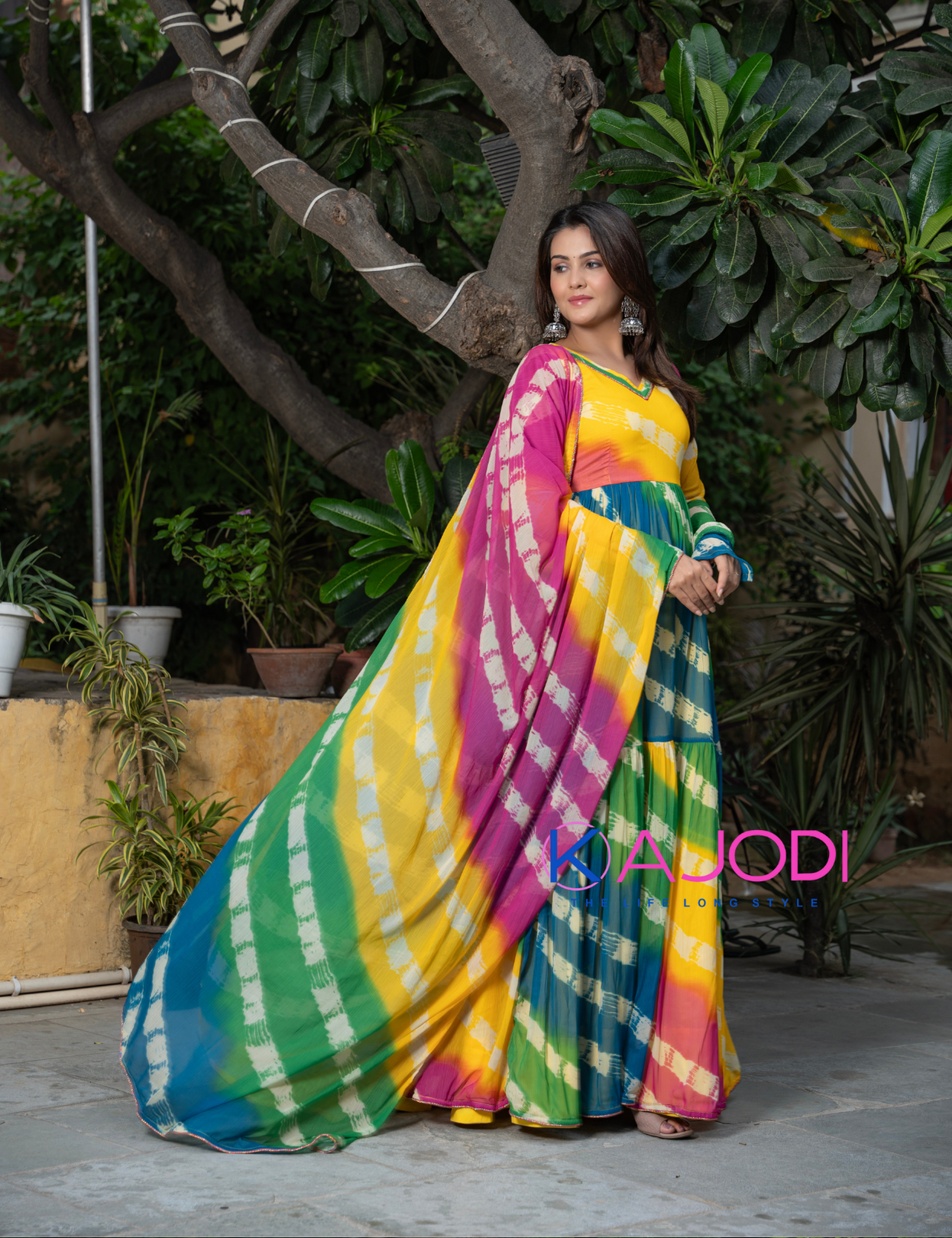 Rangoli Chiffon Long Dress
