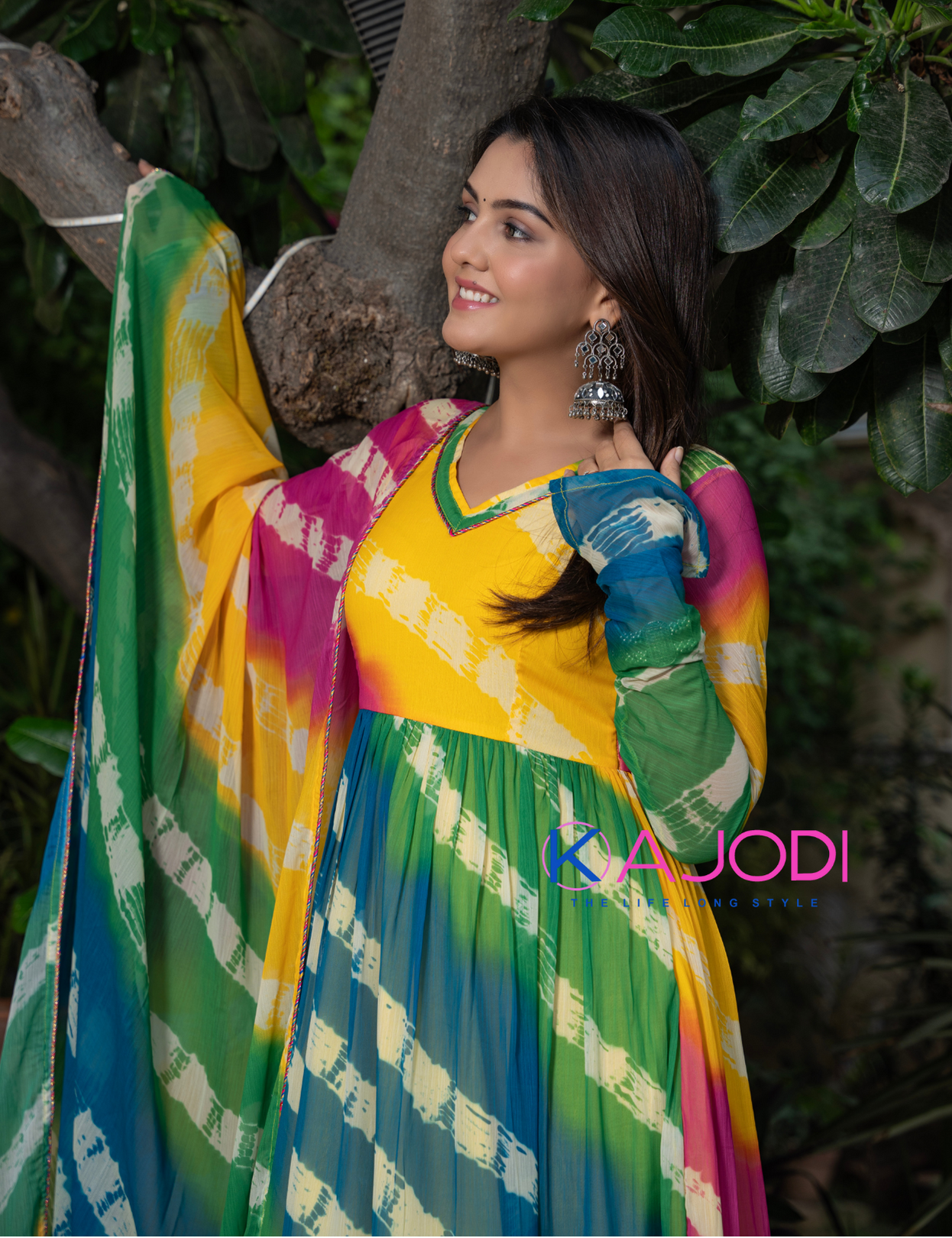 Rangoli Chiffon Long Dress