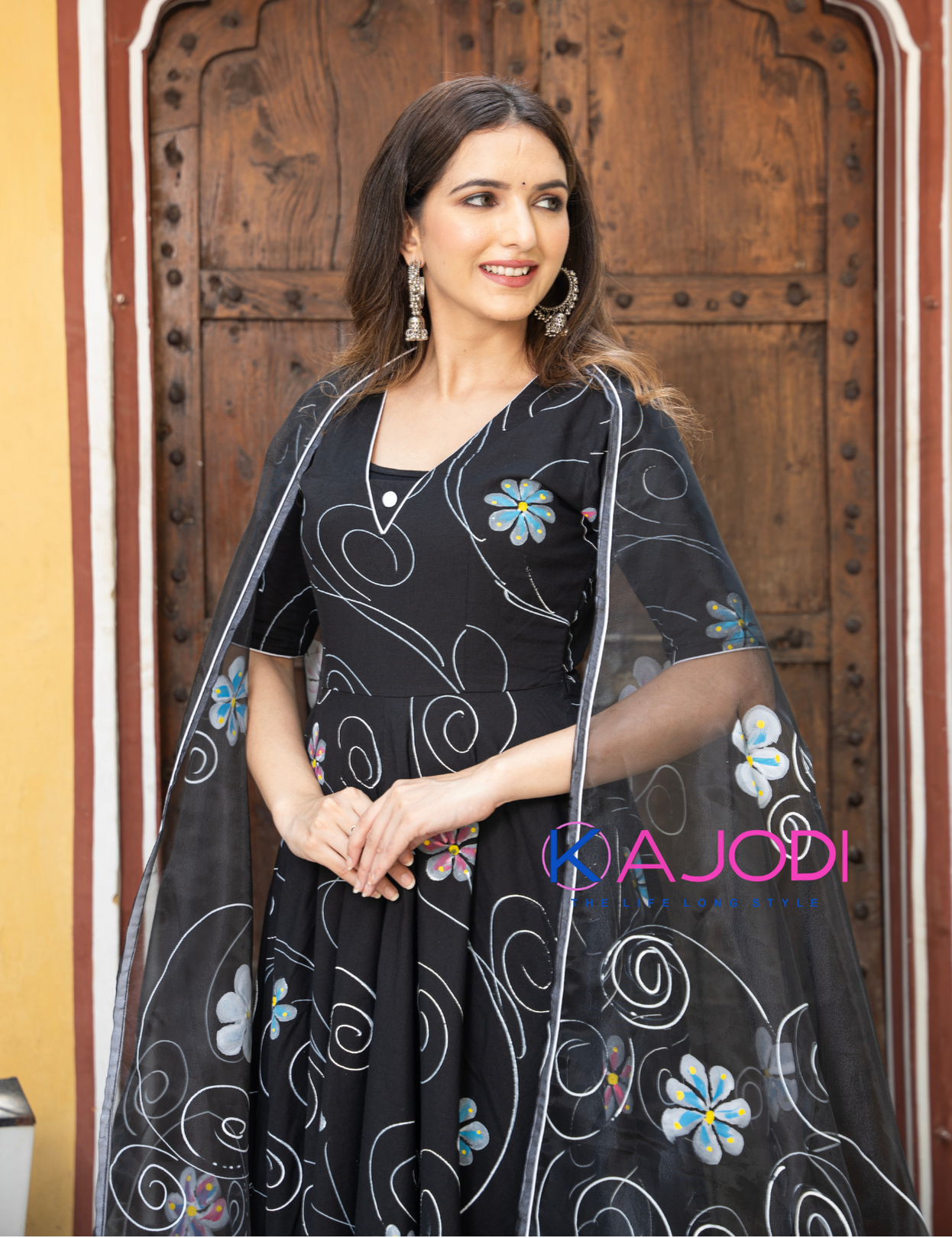 Black Hand Painted Masakali Suit Set