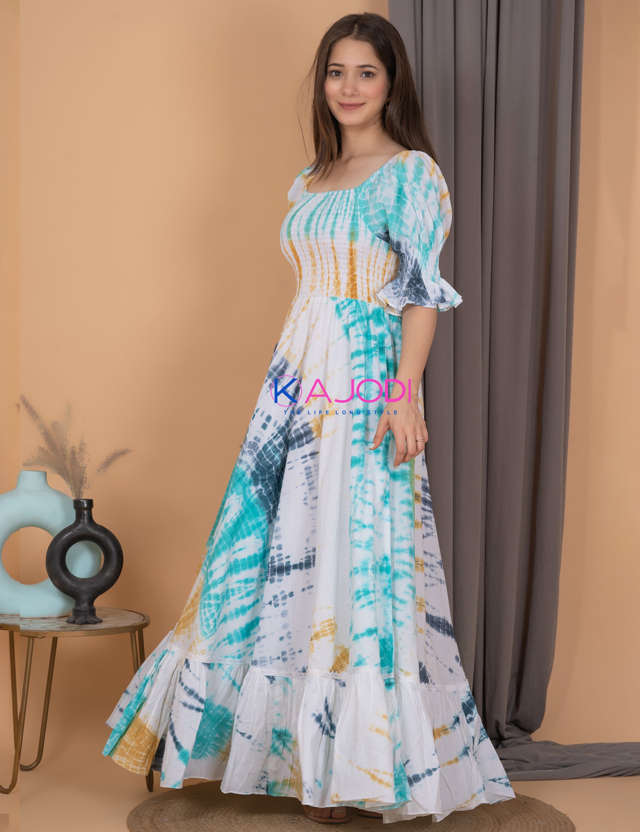 Jesmin Cotton Tai-dye Long Dress.