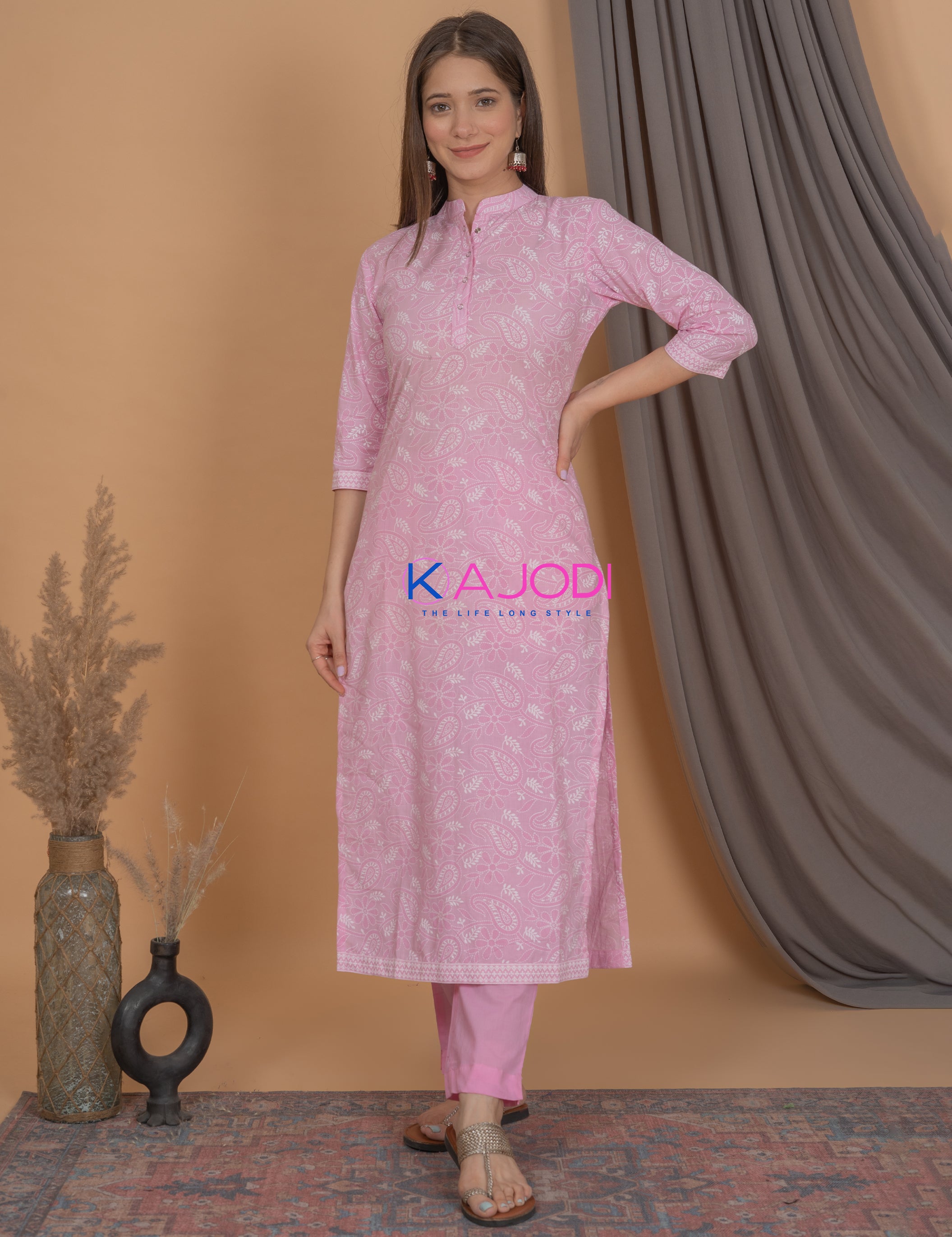 Marina Pink Cotton Kurta Set