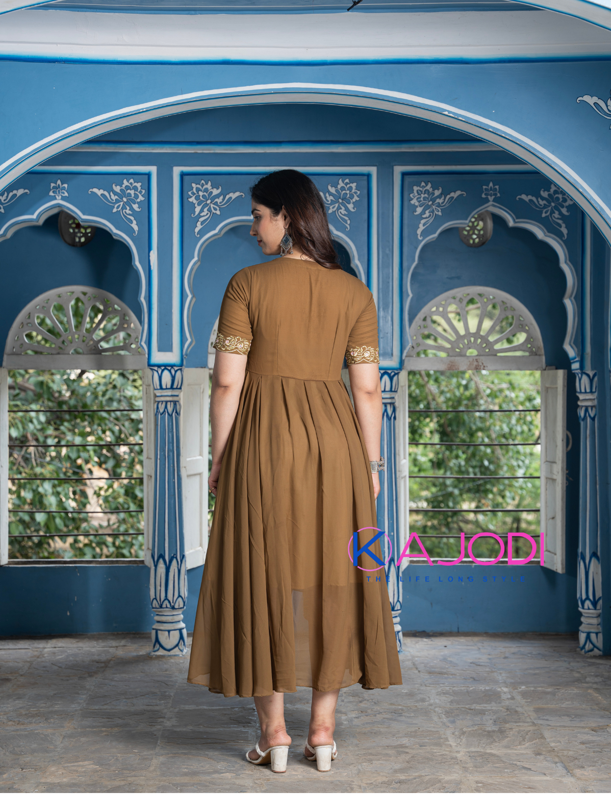 Marigold Chocolate Embroidery Dress