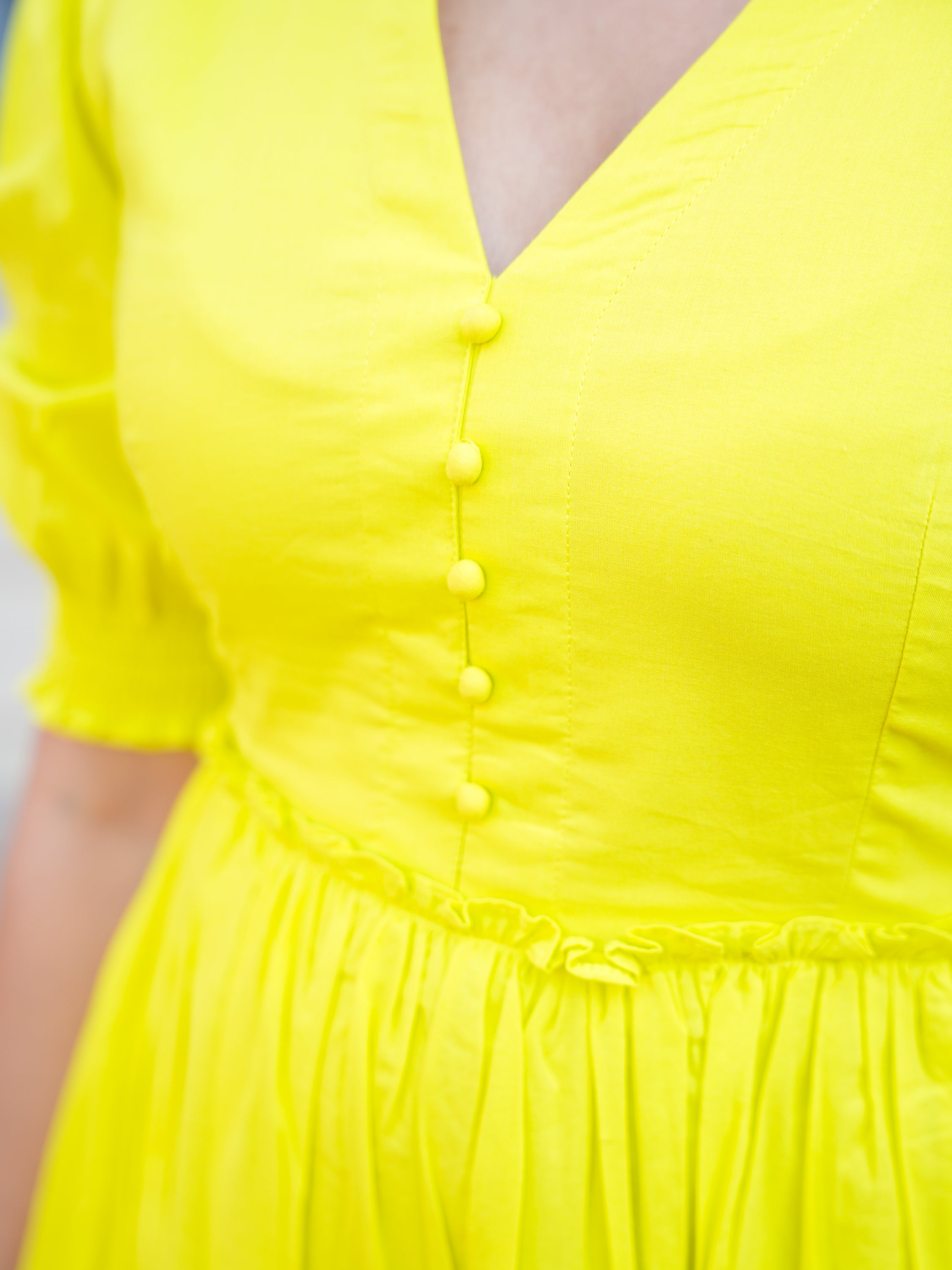 Lemon Beauty Cotton Long Dress