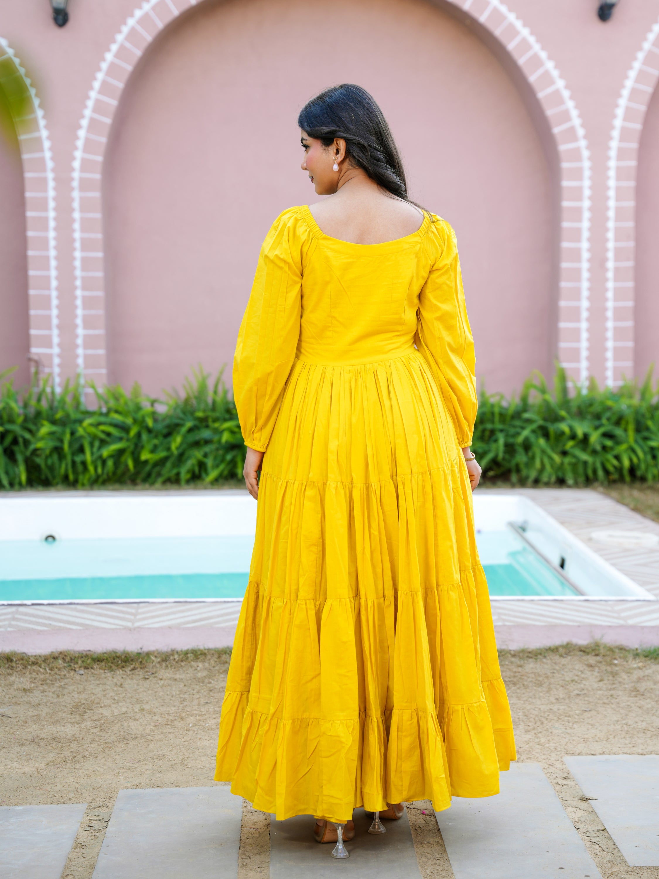 Mustard Candy Long Cotton Dress