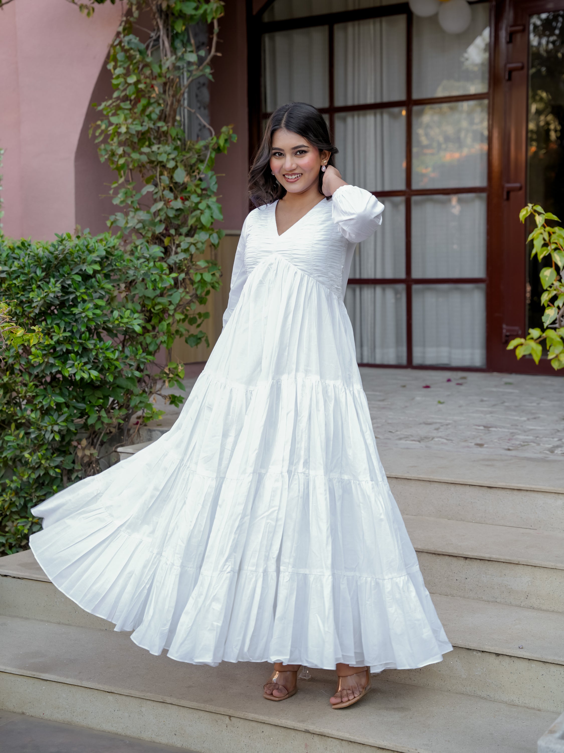 Sparkly White Cotton Dress