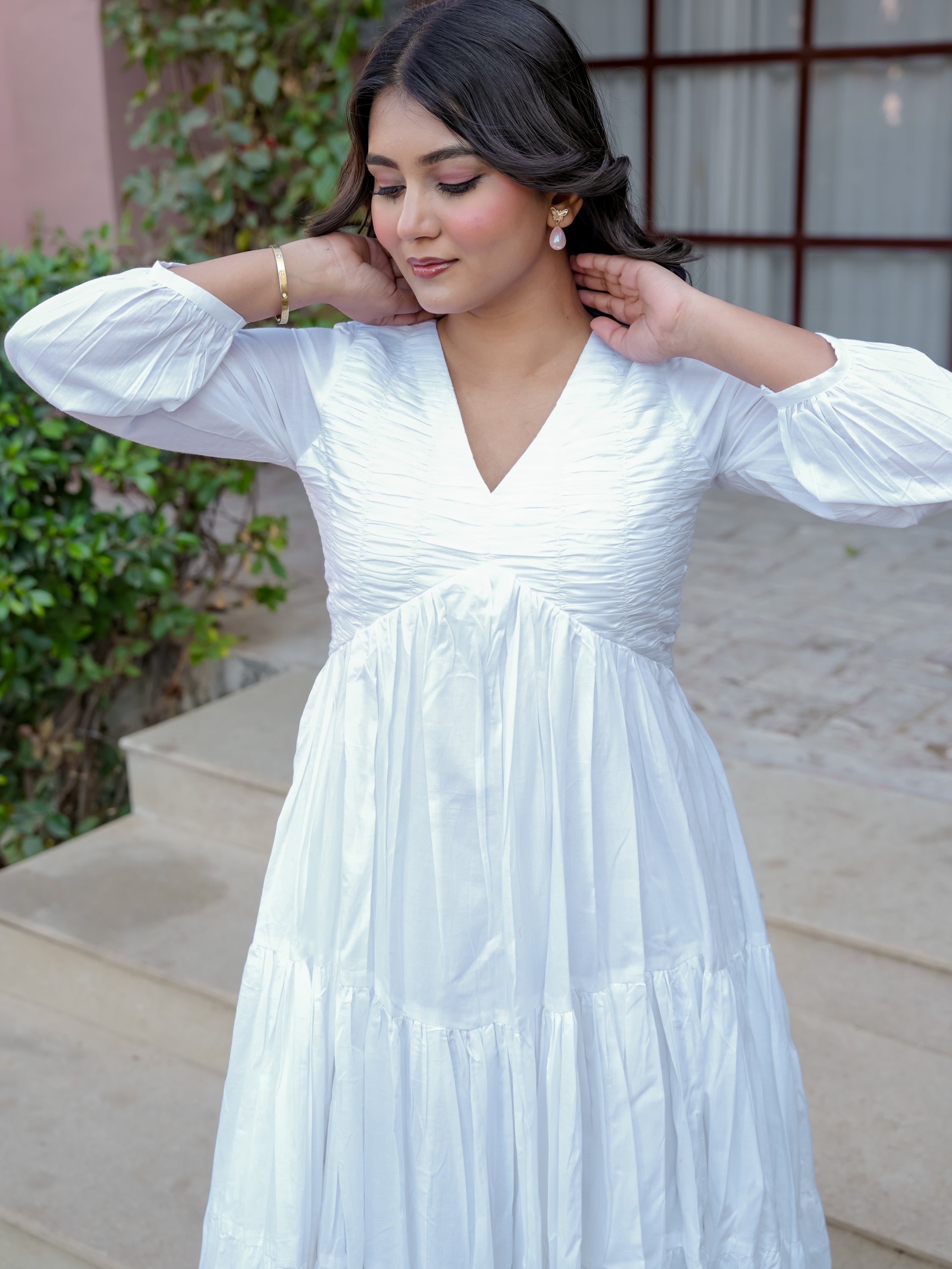 Sparkly White Cotton Dress