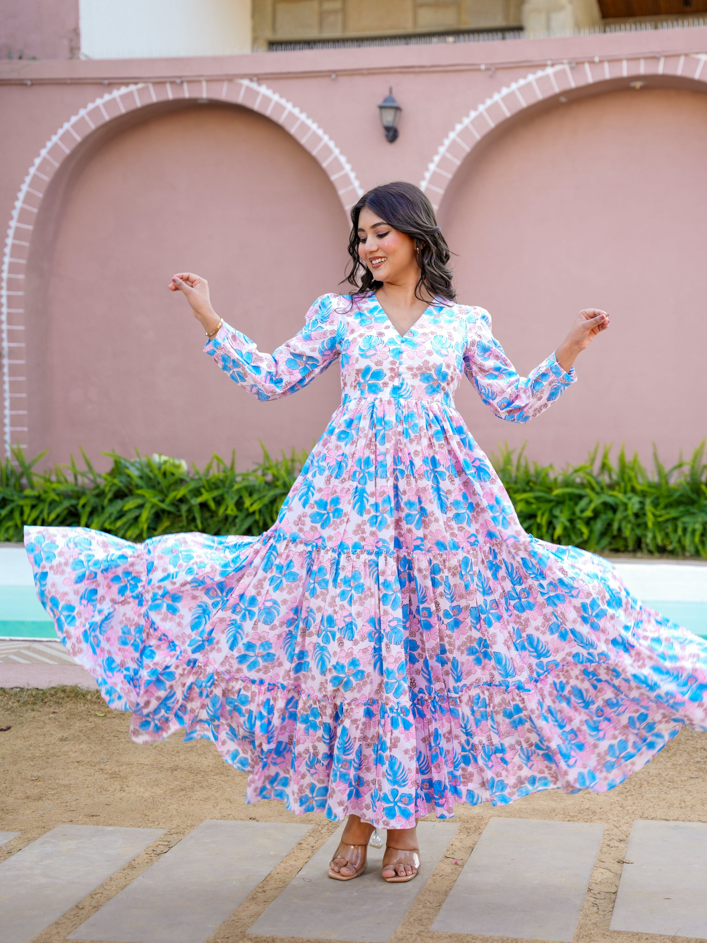 Zenny Cotton Floral Dress