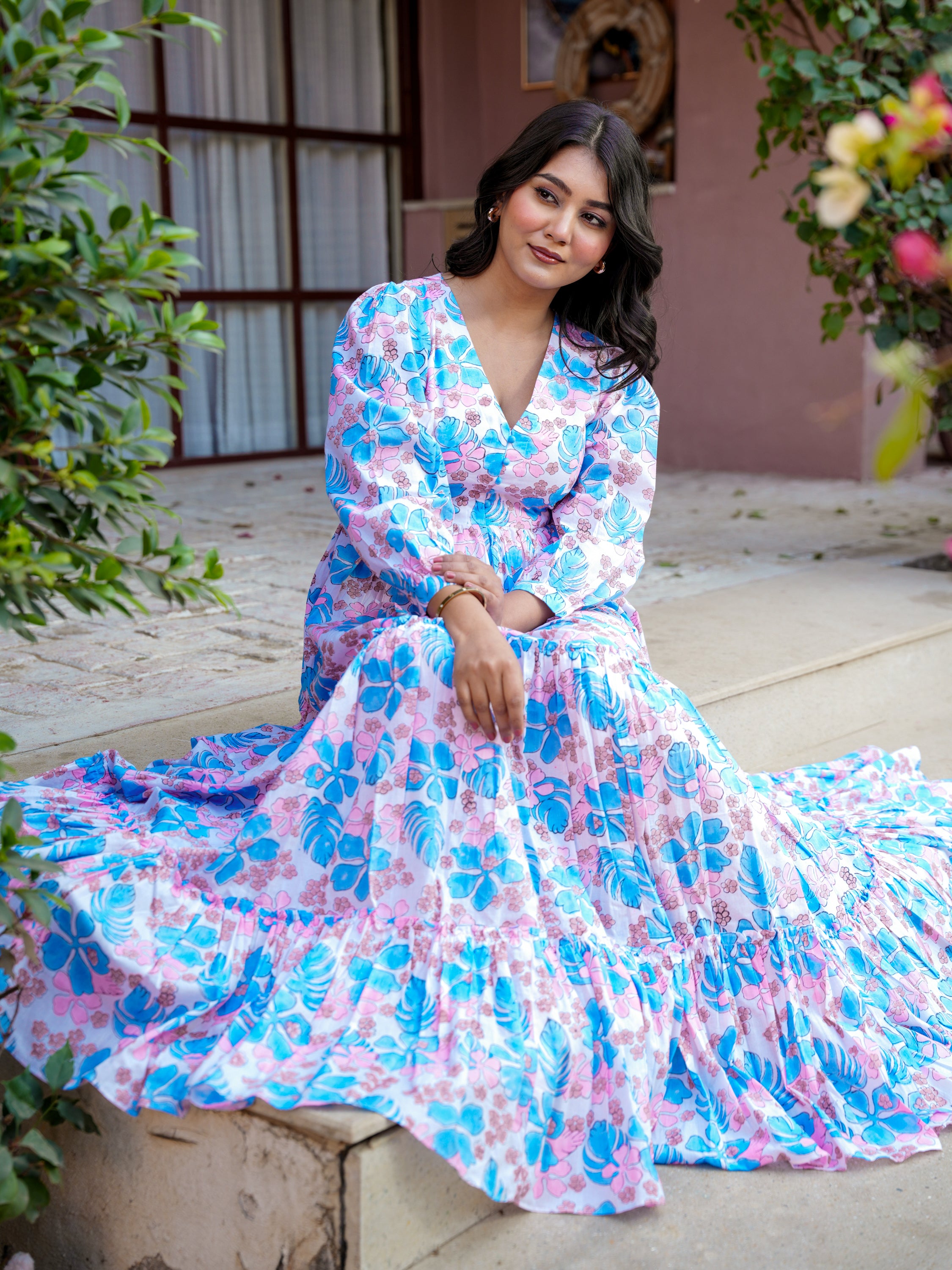 Zenny Cotton Floral Dress