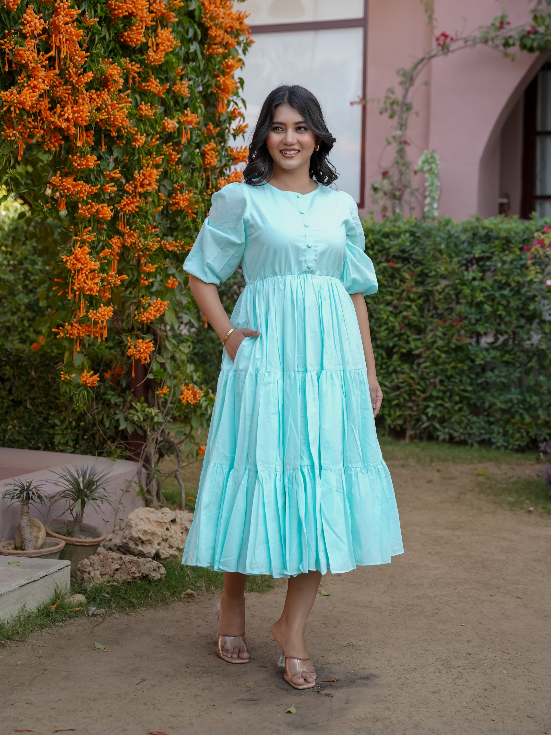 Mansi Cotton Midi Dress