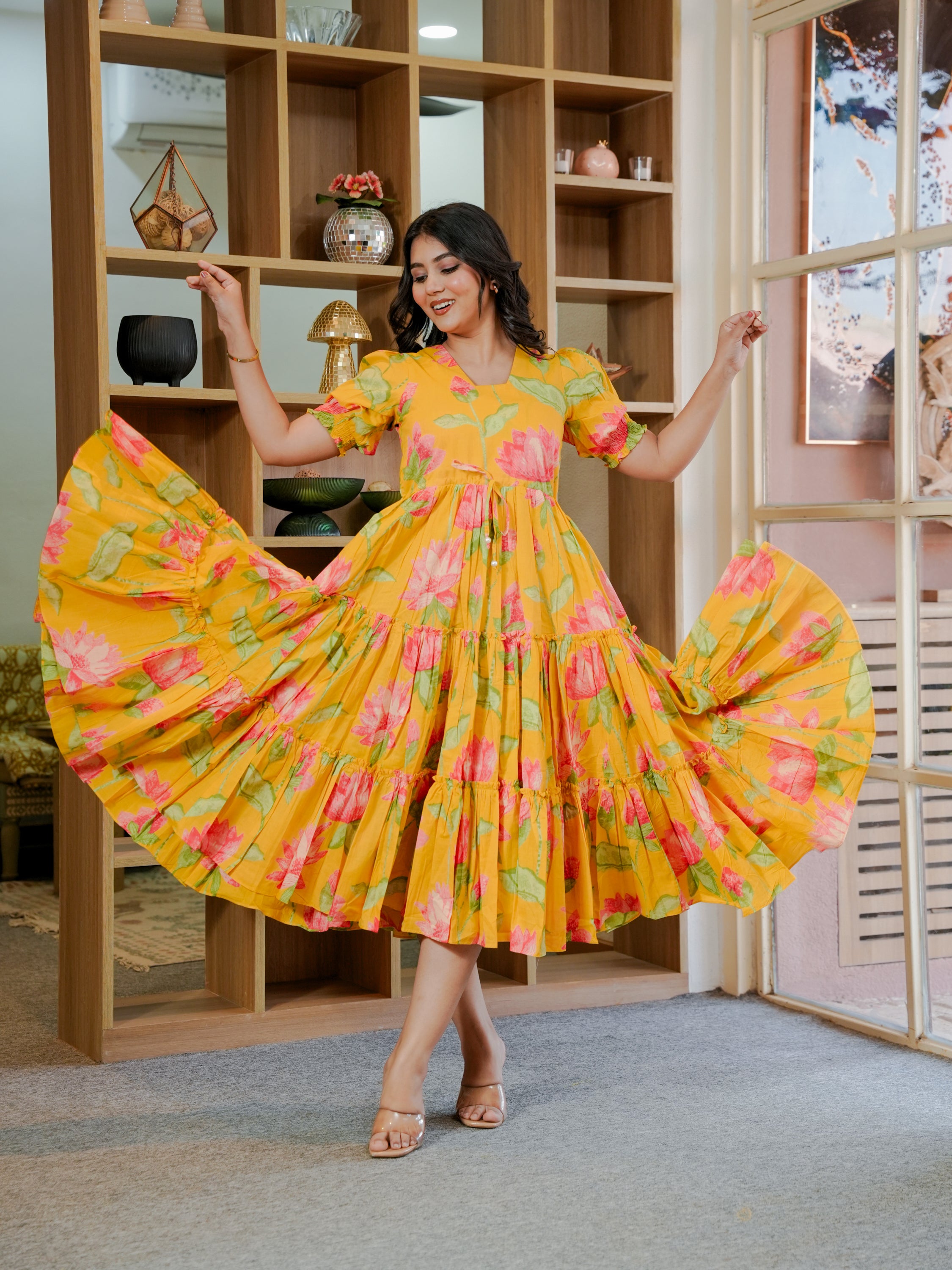 Elina Cotton Floral Dress