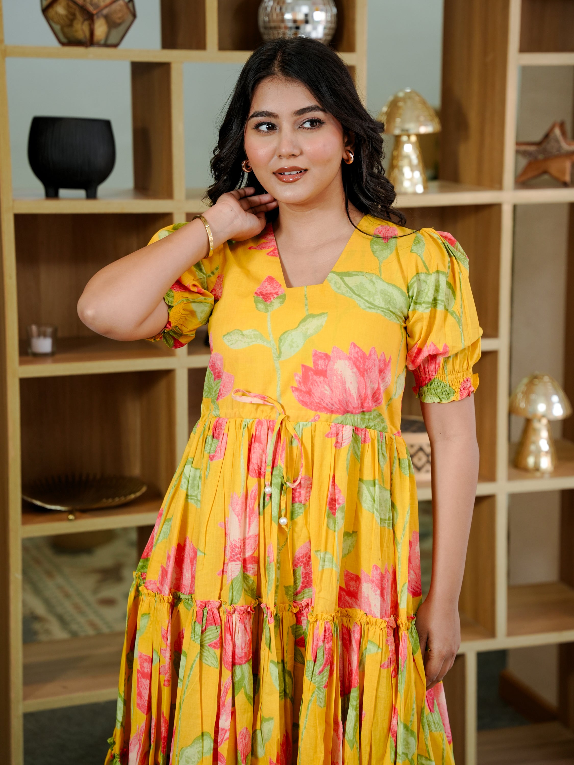 Elina Cotton Floral Dress