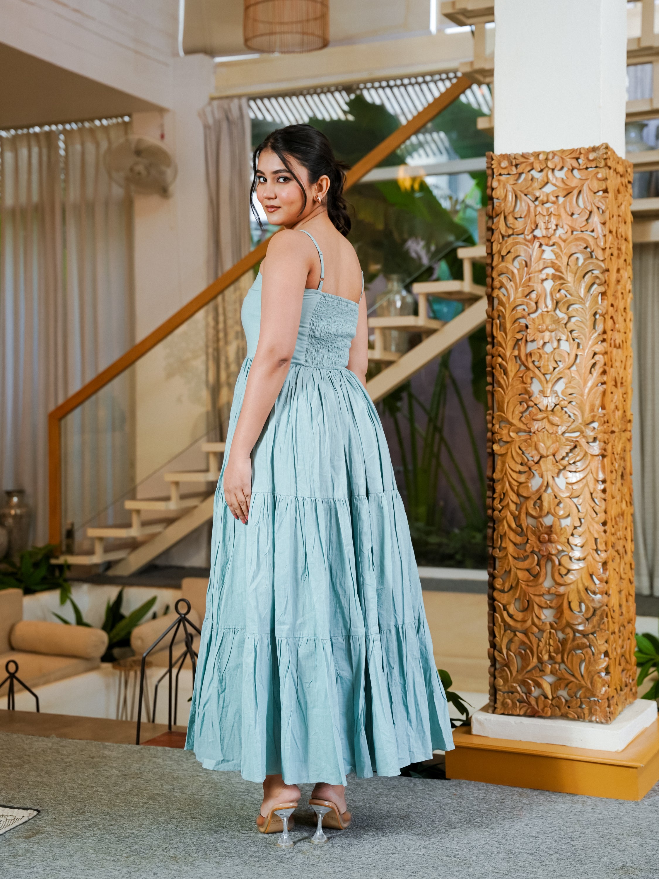 Gray Glamour Cotton Dress