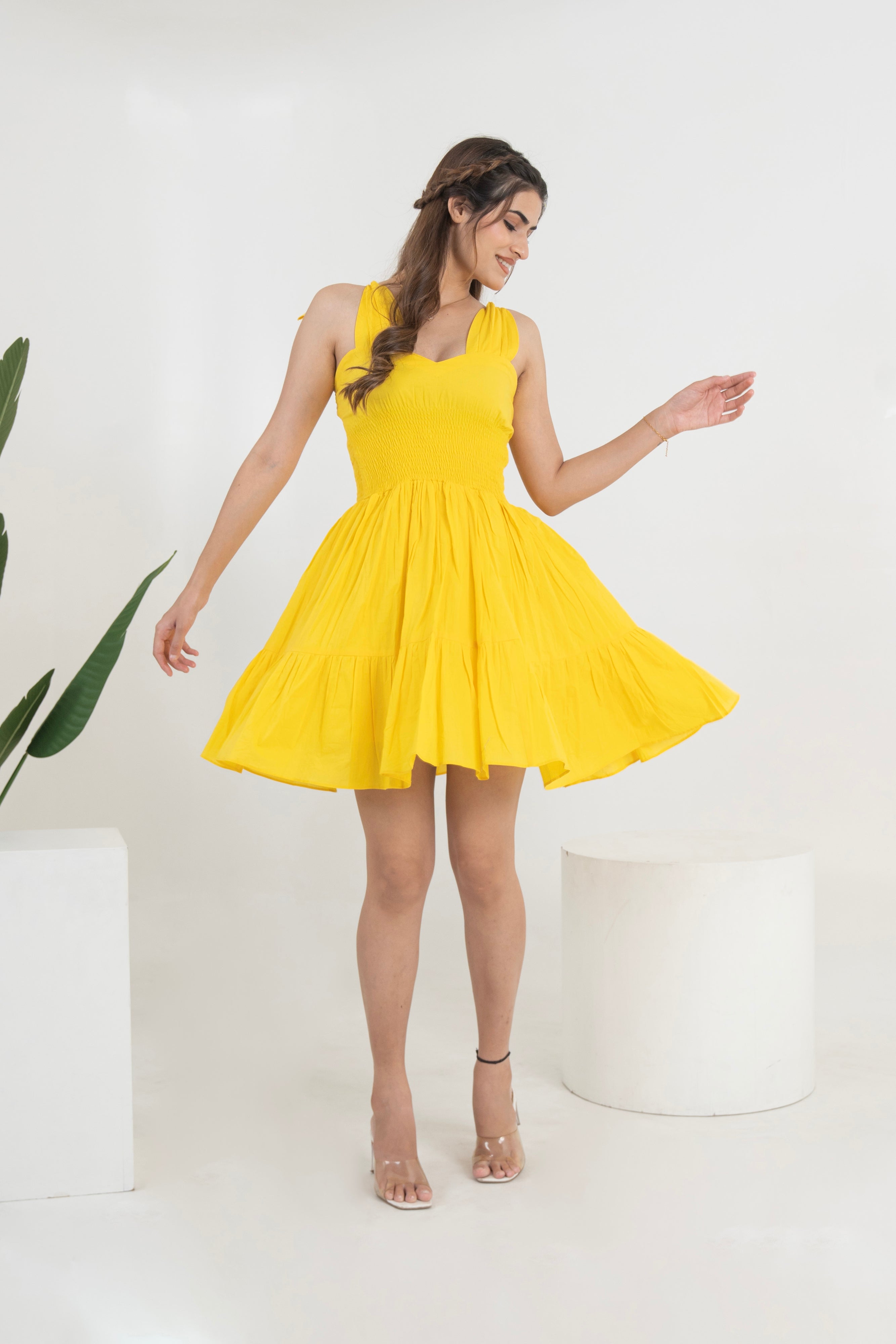 Yellow Short Tier Dress