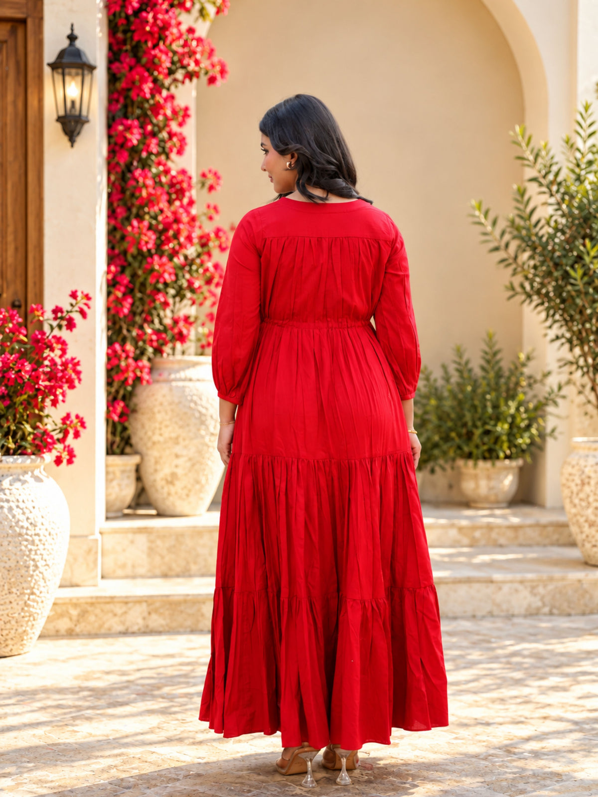 Bright Red Fit & Flare Dress