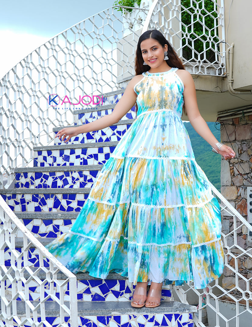 Perry Cotton Tai-Dye Long Dress