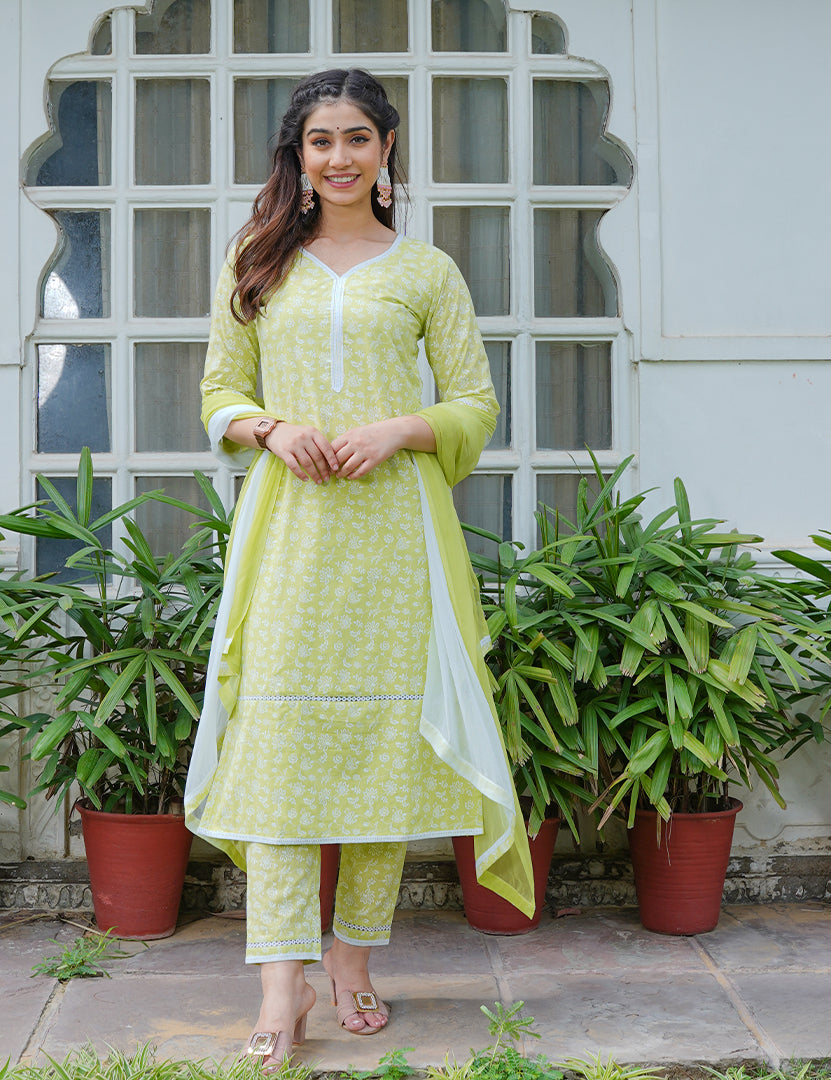 Javeri Kurta Pant With Dupatta Set (Three Nos in One Set)