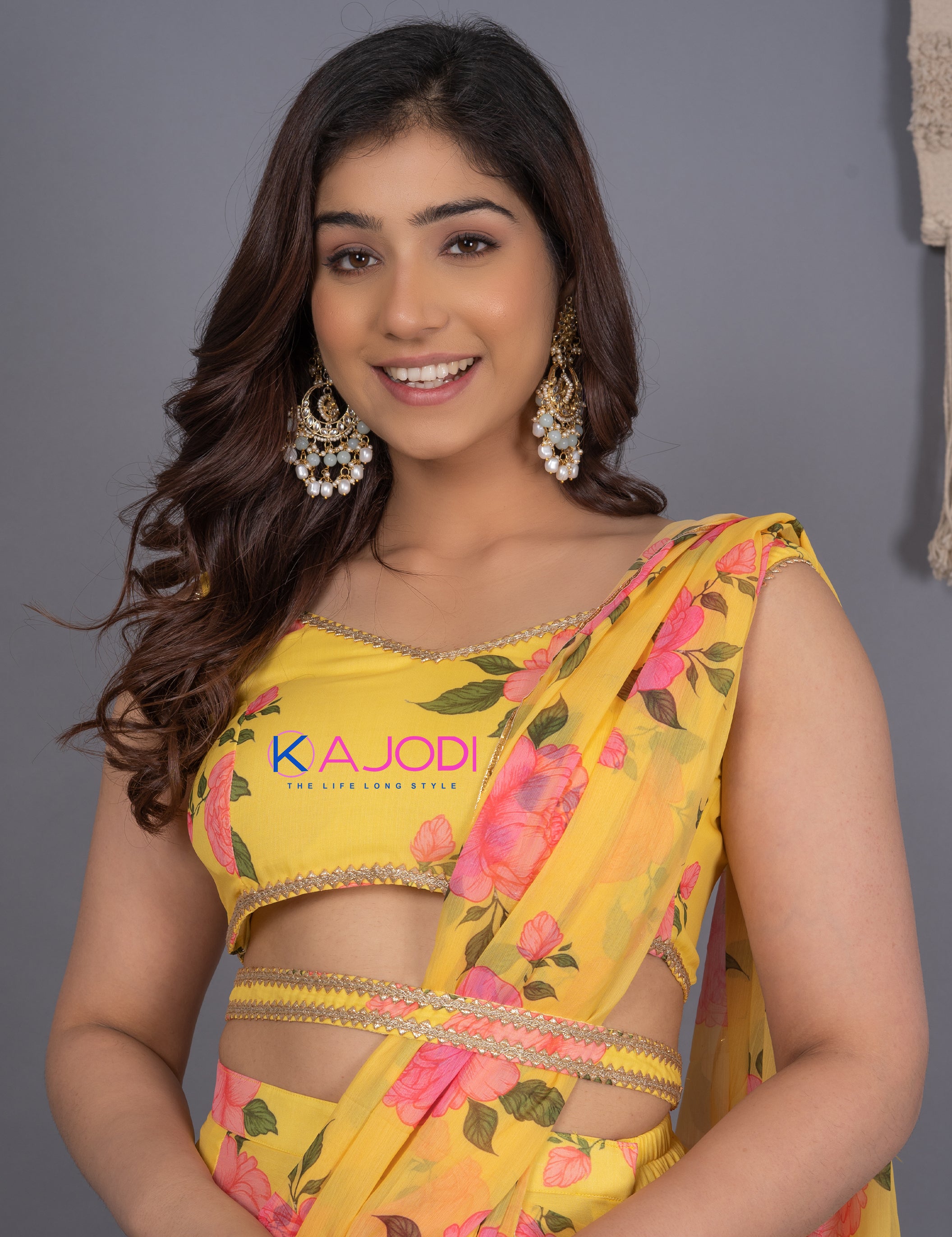 Yellow Haldi Ceremony Saree Set