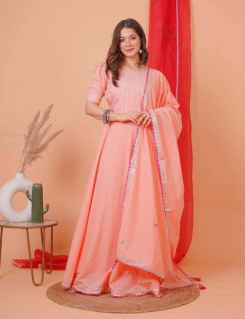 Niharika Long Dress With Dupatta (2 Nos in 1 Set)
