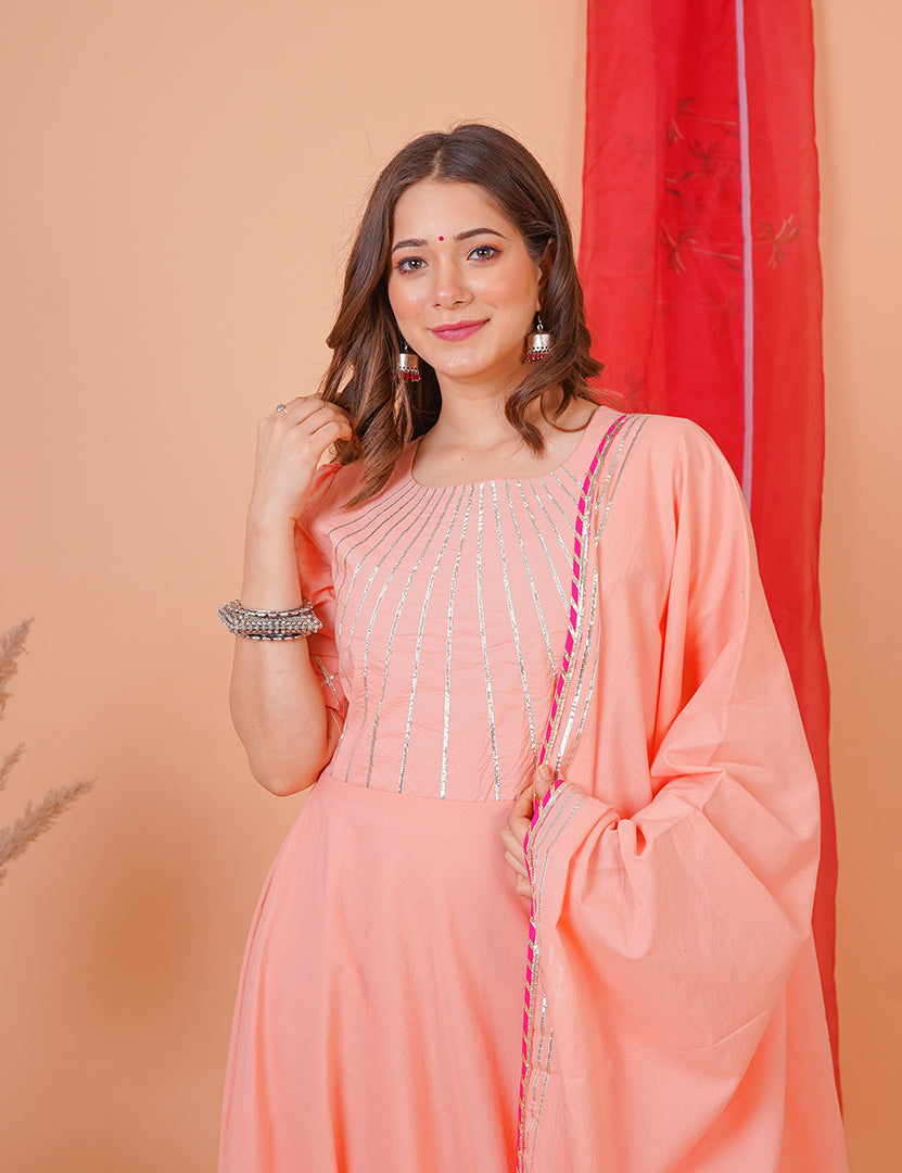 Niharika Long Dress With Dupatta (2 Nos in 1 Set)