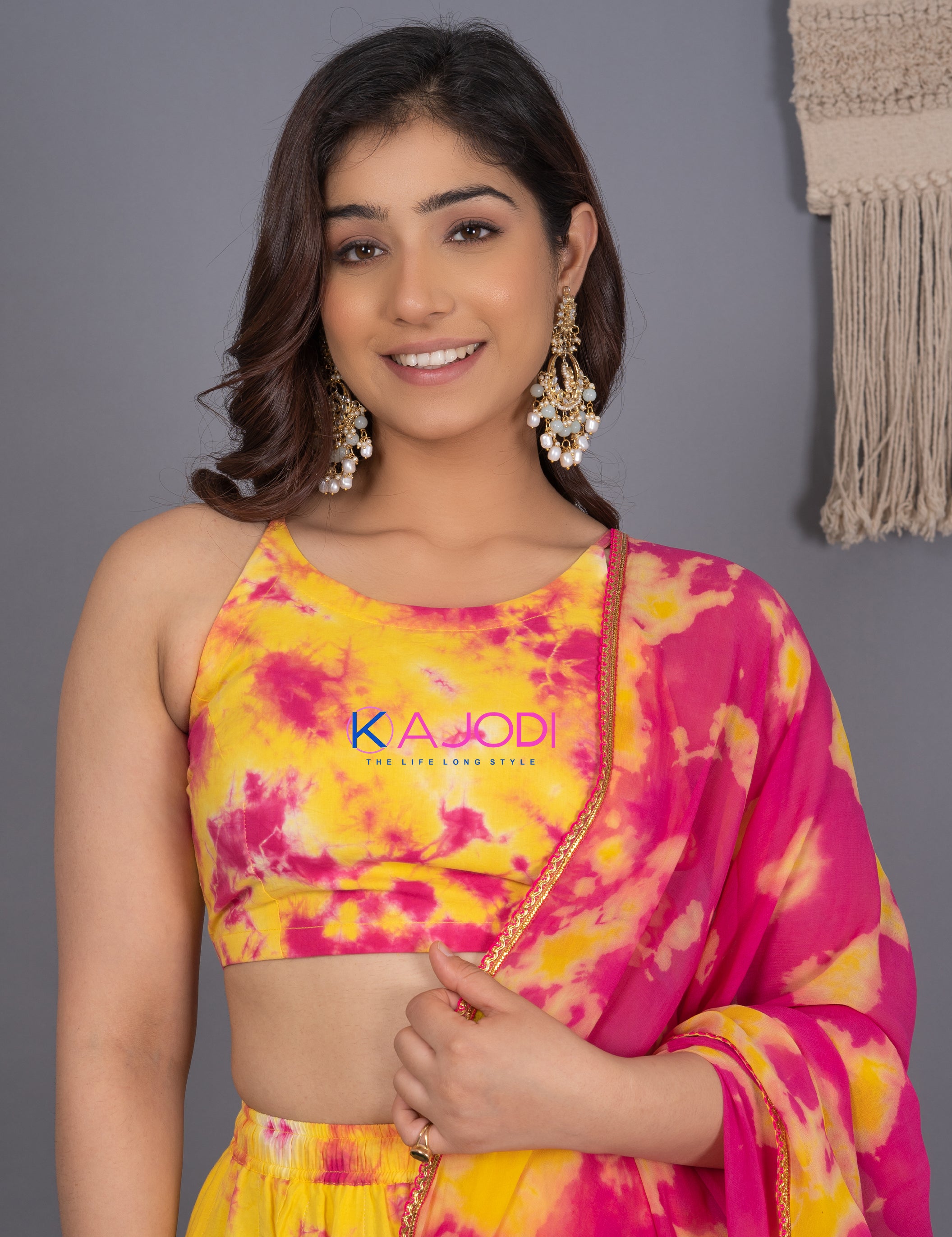 Kiara Pink Yellow Lehenga Set