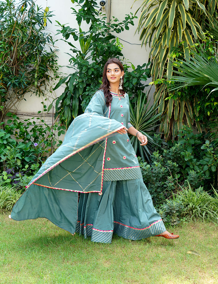 Gray Kajodi Gota Suit Set