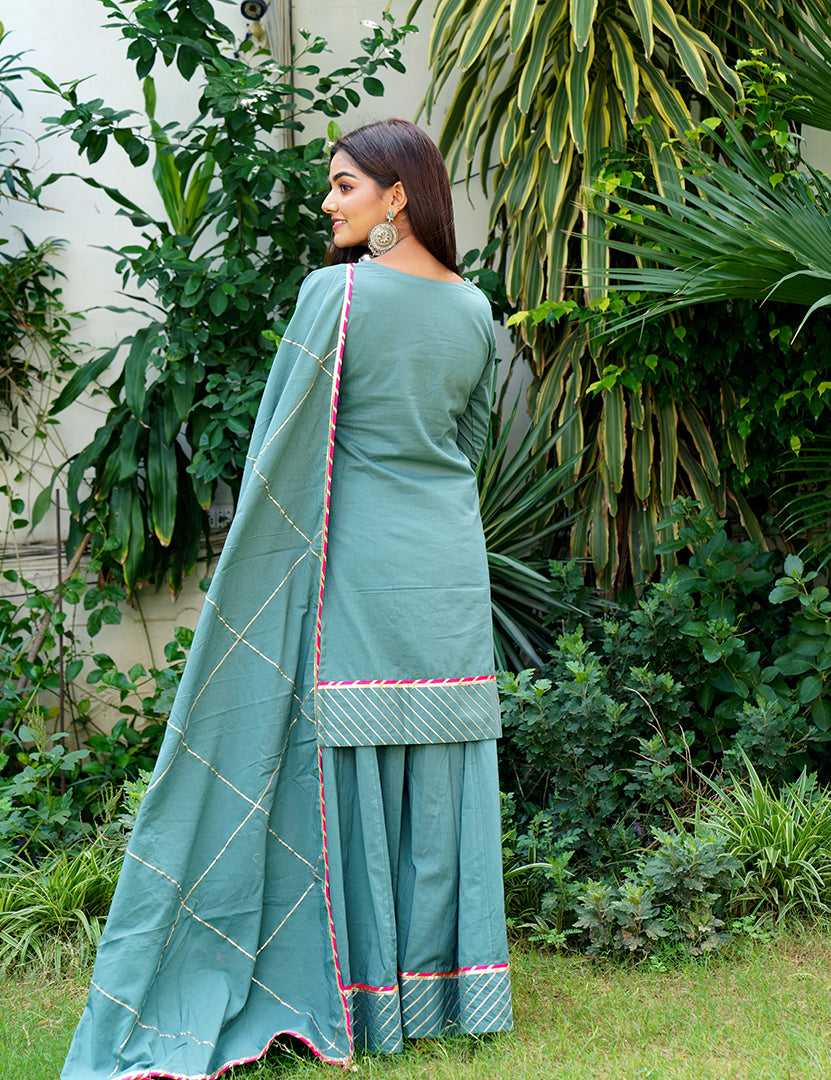 Gray Kajodi Gota Suit Set