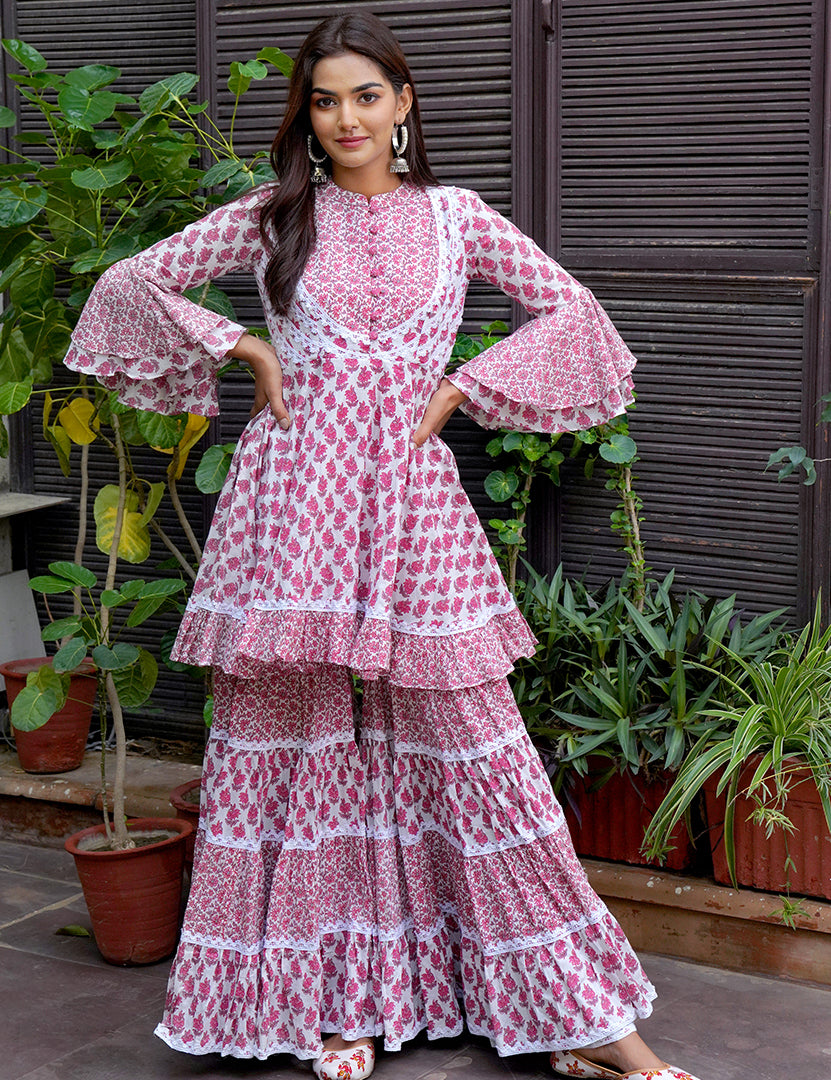 Rubal Peplum with Gharara Sets (2 Nos in 1 Set)