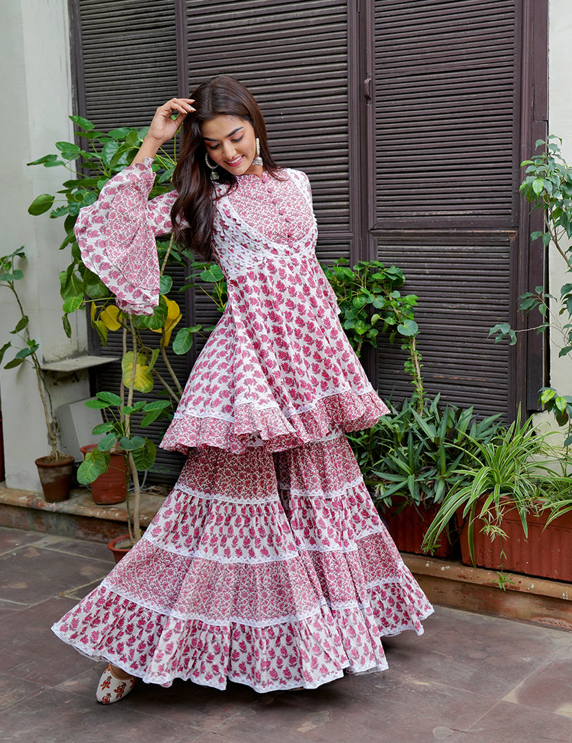 Rubal Peplum with Gharara Sets (2 Nos in 1 Set)