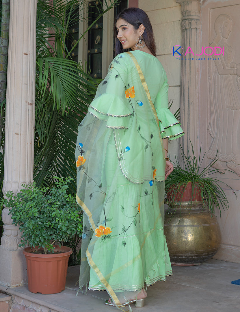 Mayru Hand Painted Sharara Set