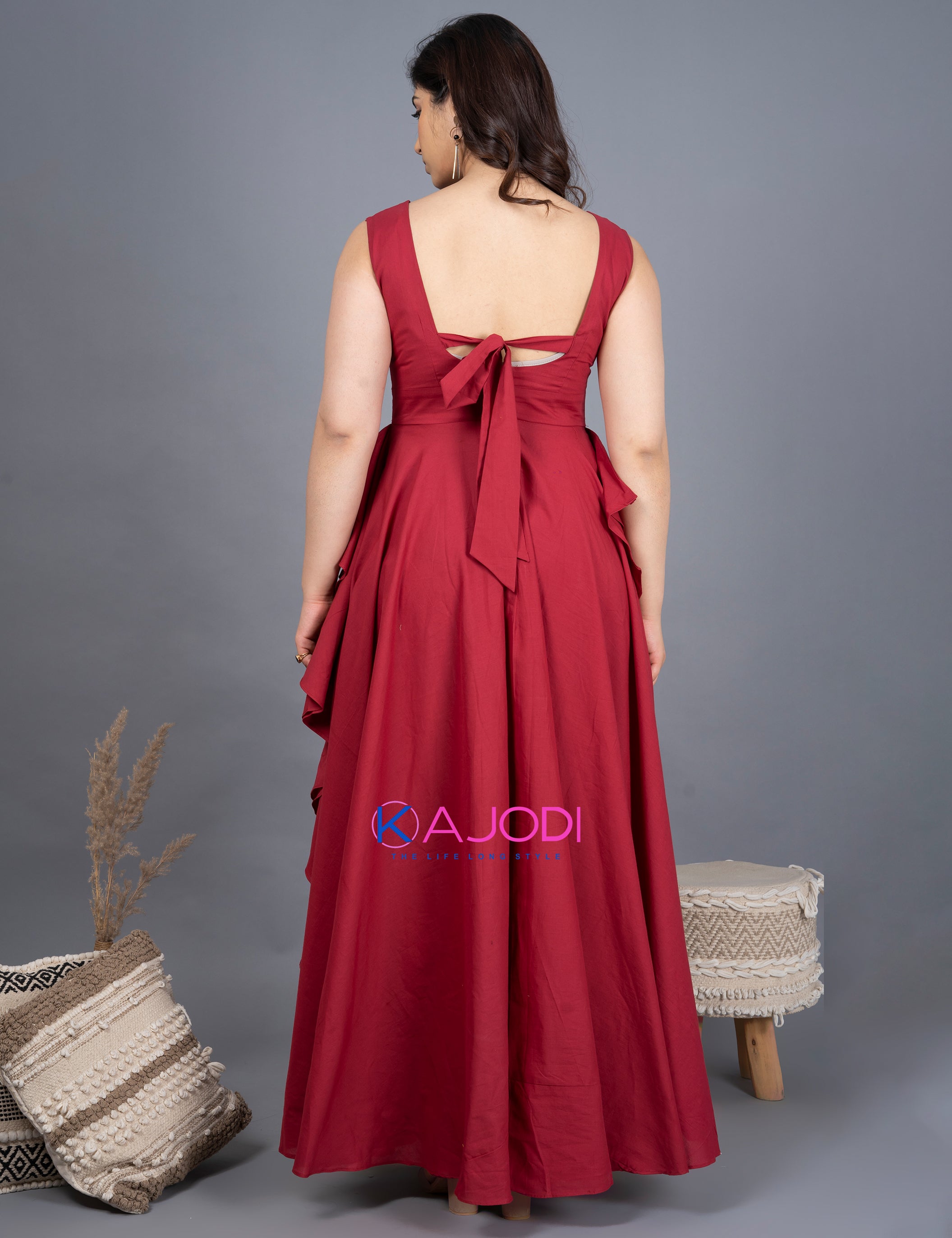 Sabbo Cotton Cherry Flare Long Dress