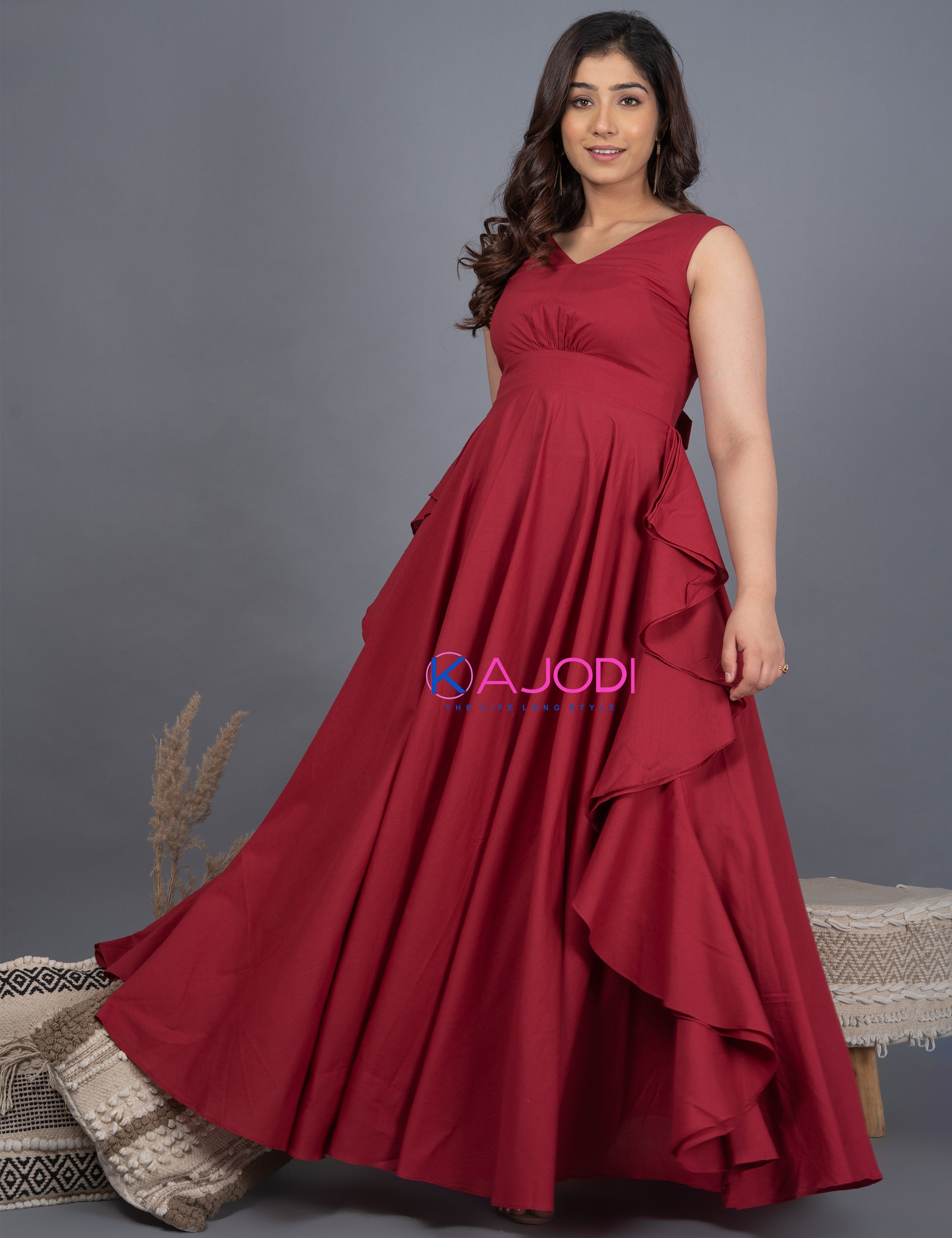Sabbo Cotton Cherry Flare Long Dress