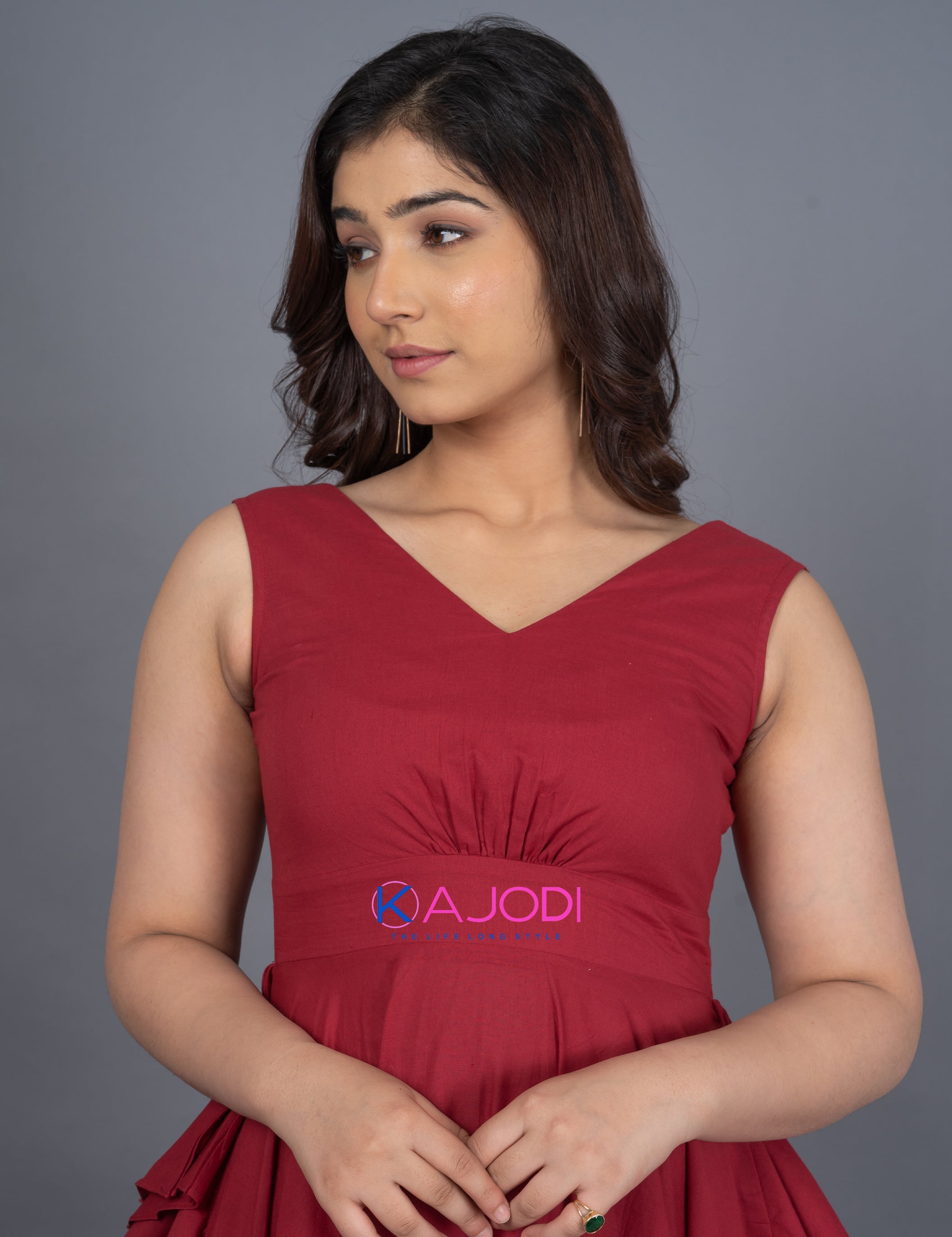 Sabbo Cotton Cherry Flare Long Dress