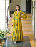 Solid Green Rubal Maxi Dress