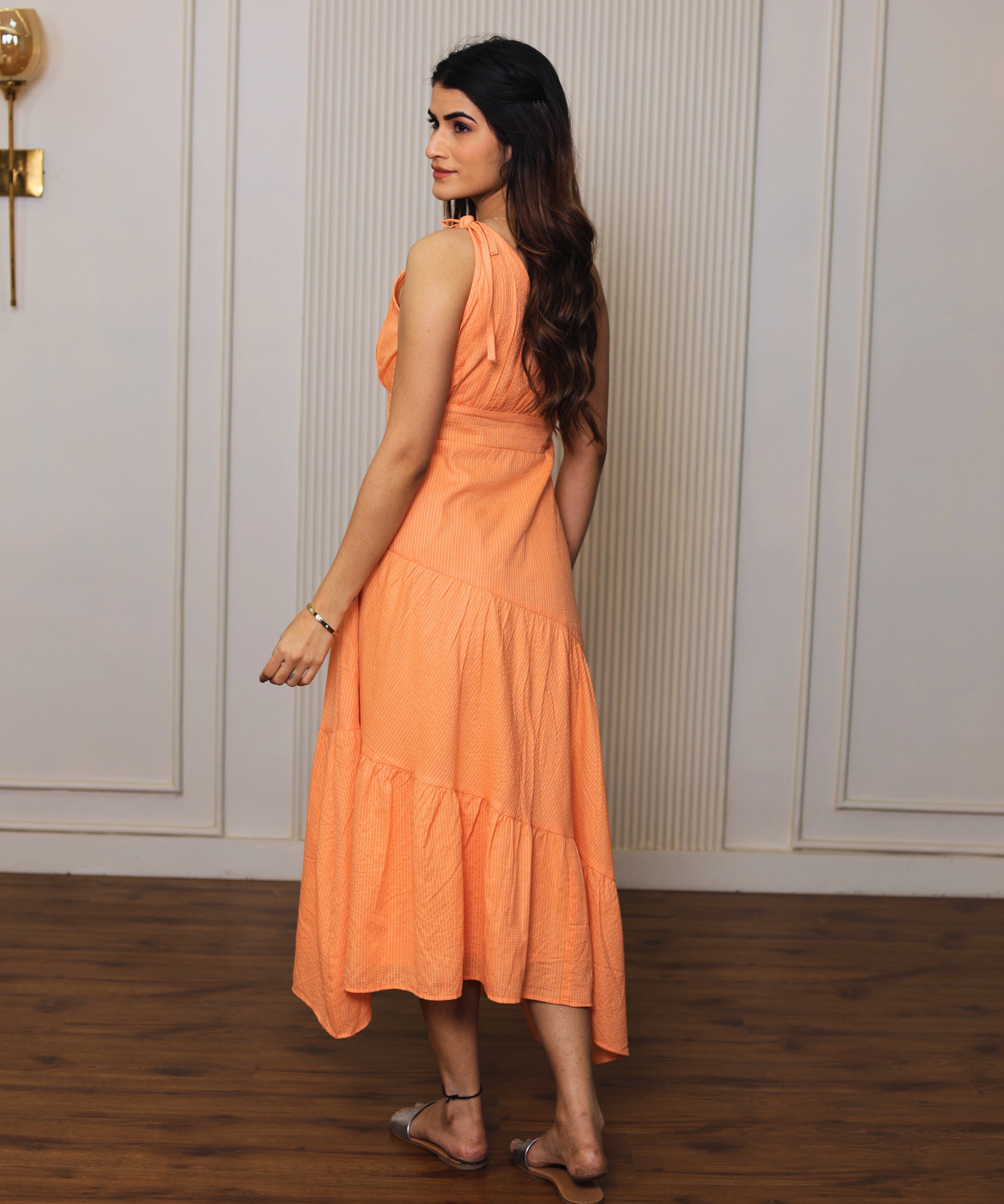 Nancy Peach Cotton Dress
