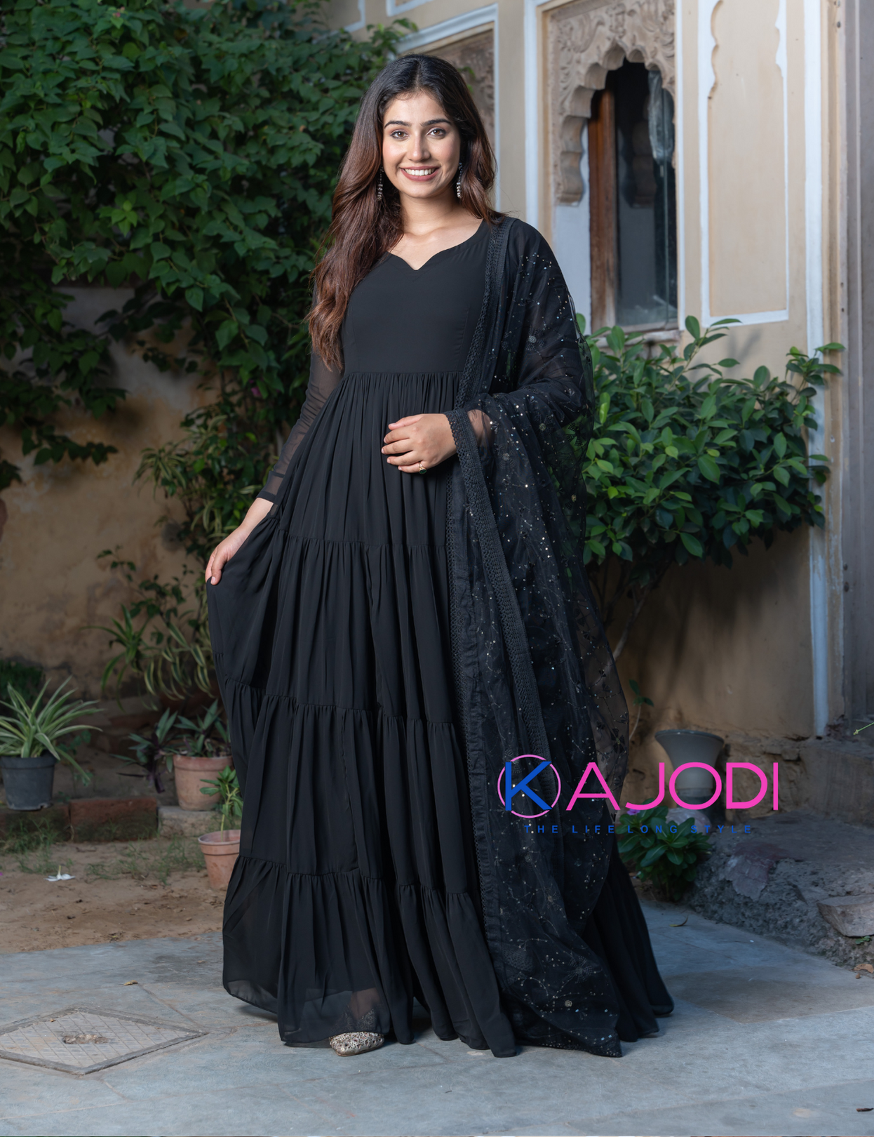 Mughal Black Long Dress