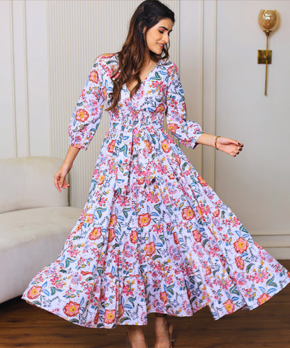 Bloom Bounce Floral Maxi Dress