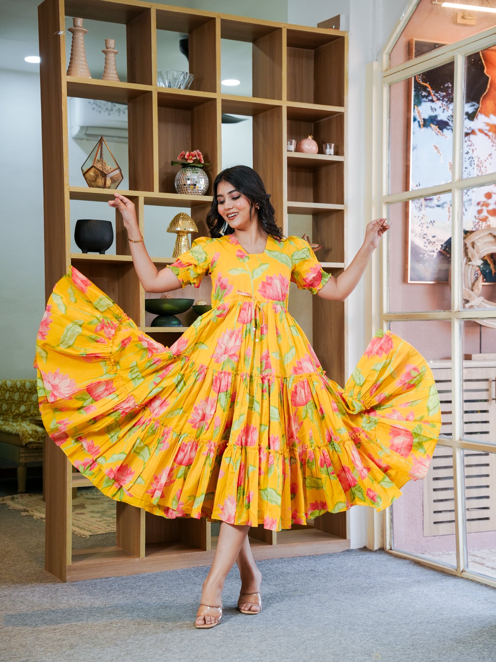 Elina Cotton Floral Dress