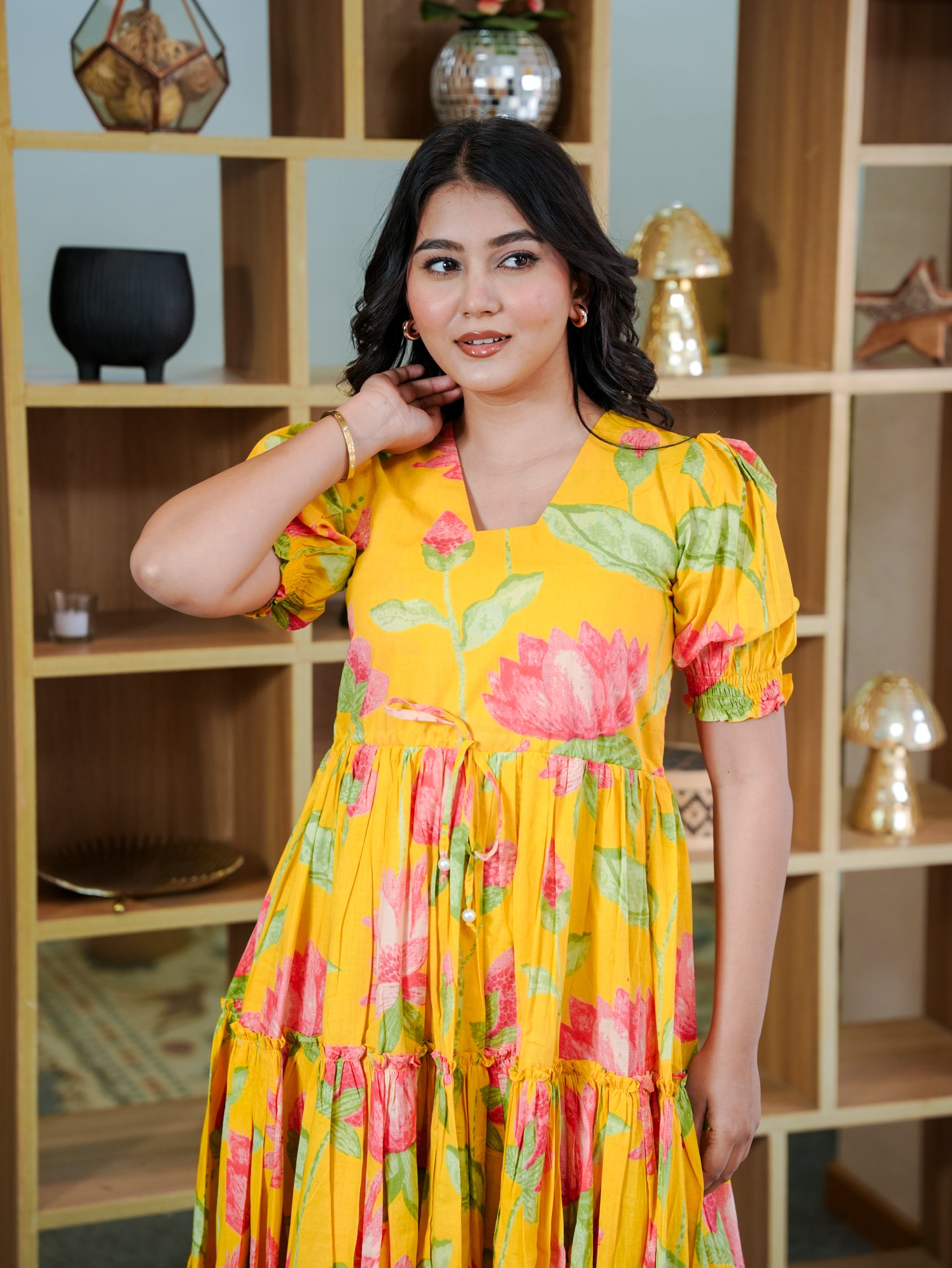 Elina Cotton Floral Dress