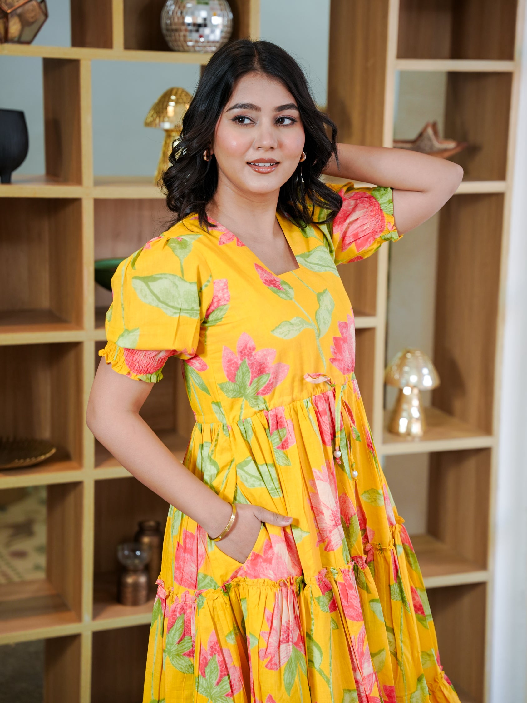 Elina Cotton Floral Dress