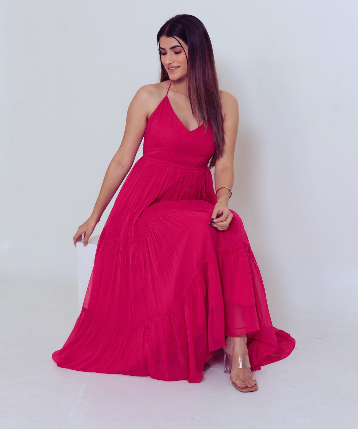 Pink Backless Eva Dress