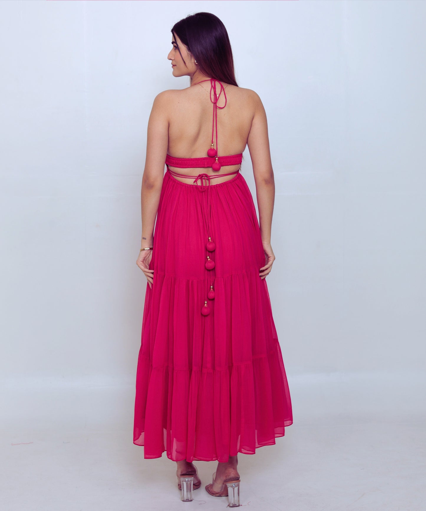 Pink Backless Eva Dress