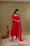 KAJODI RED EMBROIDERY ANARKALI SET