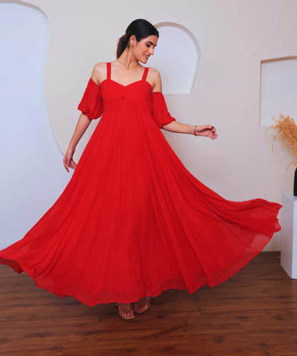 Red Trendy Long Dress