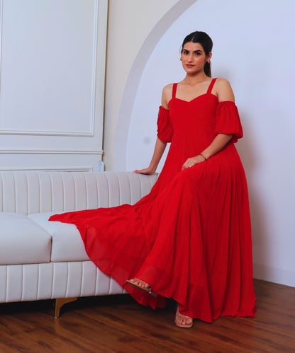 Red Trendy Long Dress