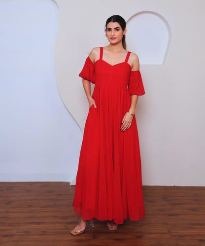 Red Trendy Long Dress