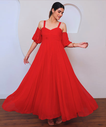 Red Trendy Long Dress