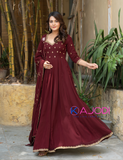 Sine Wine Embroidery Long Suit Set